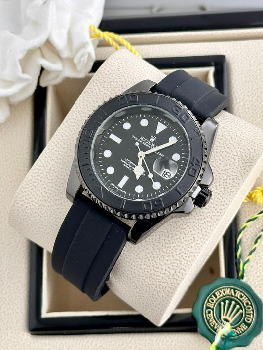 Quartz Watch for Men- High quality black fiber| gold and copper dial
